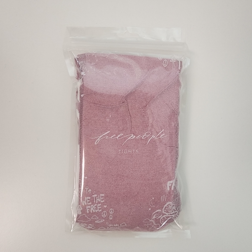 NWT Free People Pink All That Shimmers Tights - Picture 3 of 10